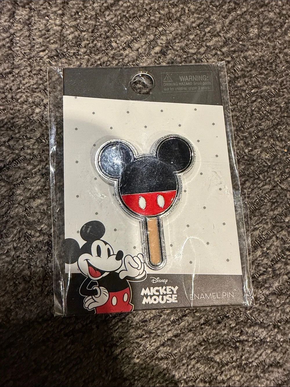 Disney Mickey Mouse Popsicle Enamel Pin - Black, Red, Cream
